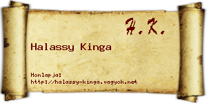Halassy Kinga névjegykártya